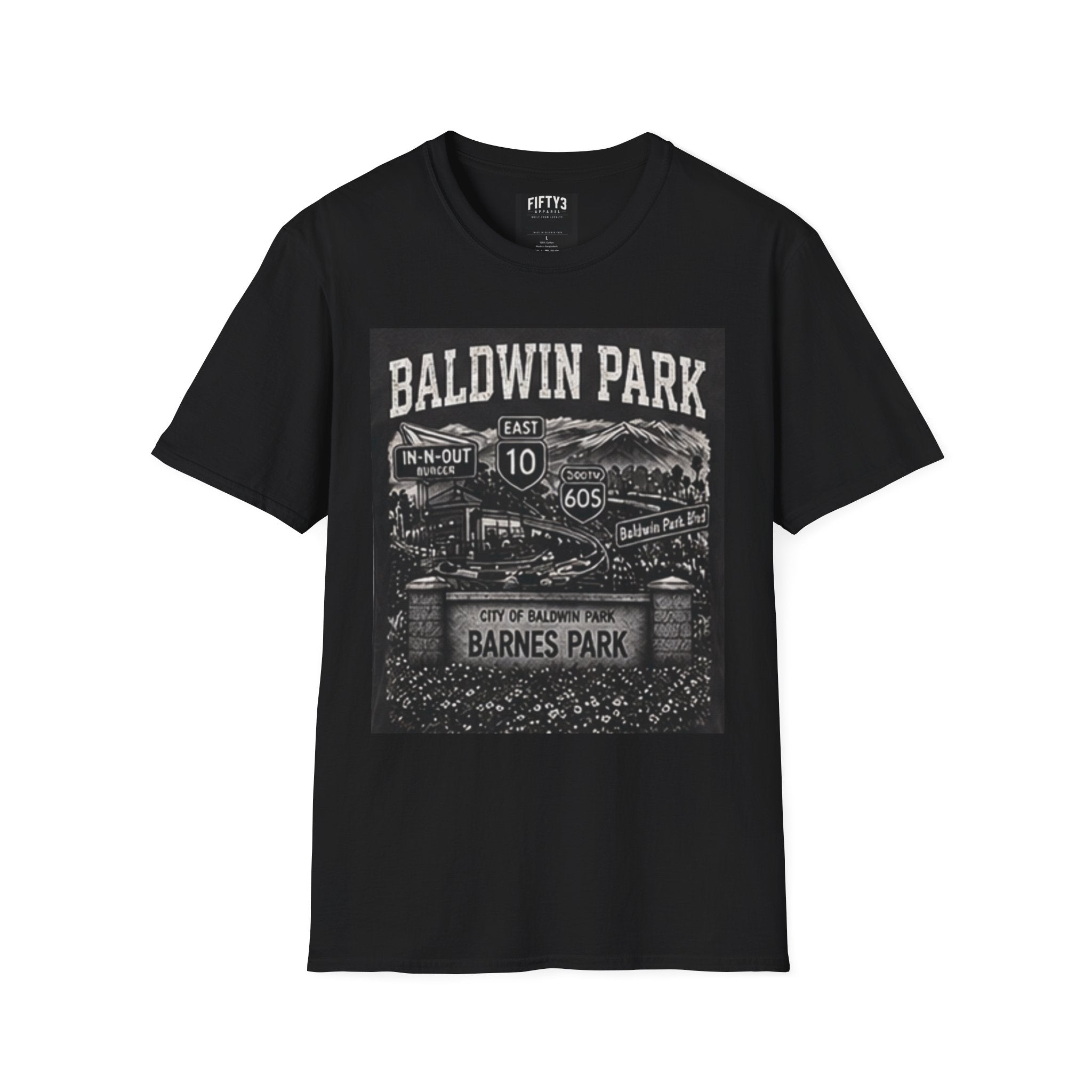 Baldwin Park 10/605 FWY T-Shirt — UNISEX WHITE TSHIRT