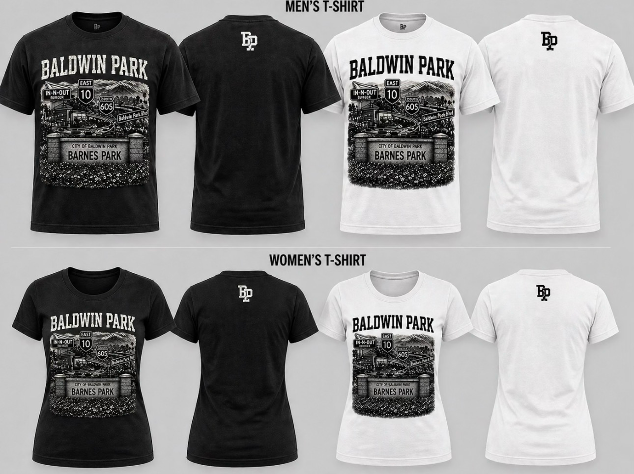 Baldwin Park 10/605 FWY T-Shirt — UNISEX WHITE TSHIRT