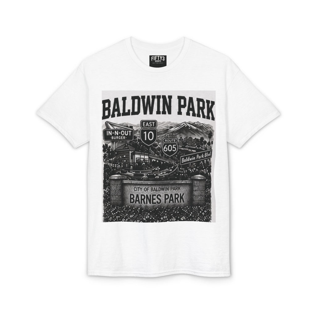 Baldwin Park 10/605 FWY T-Shirt — UNISEX WHITE TSHIRT