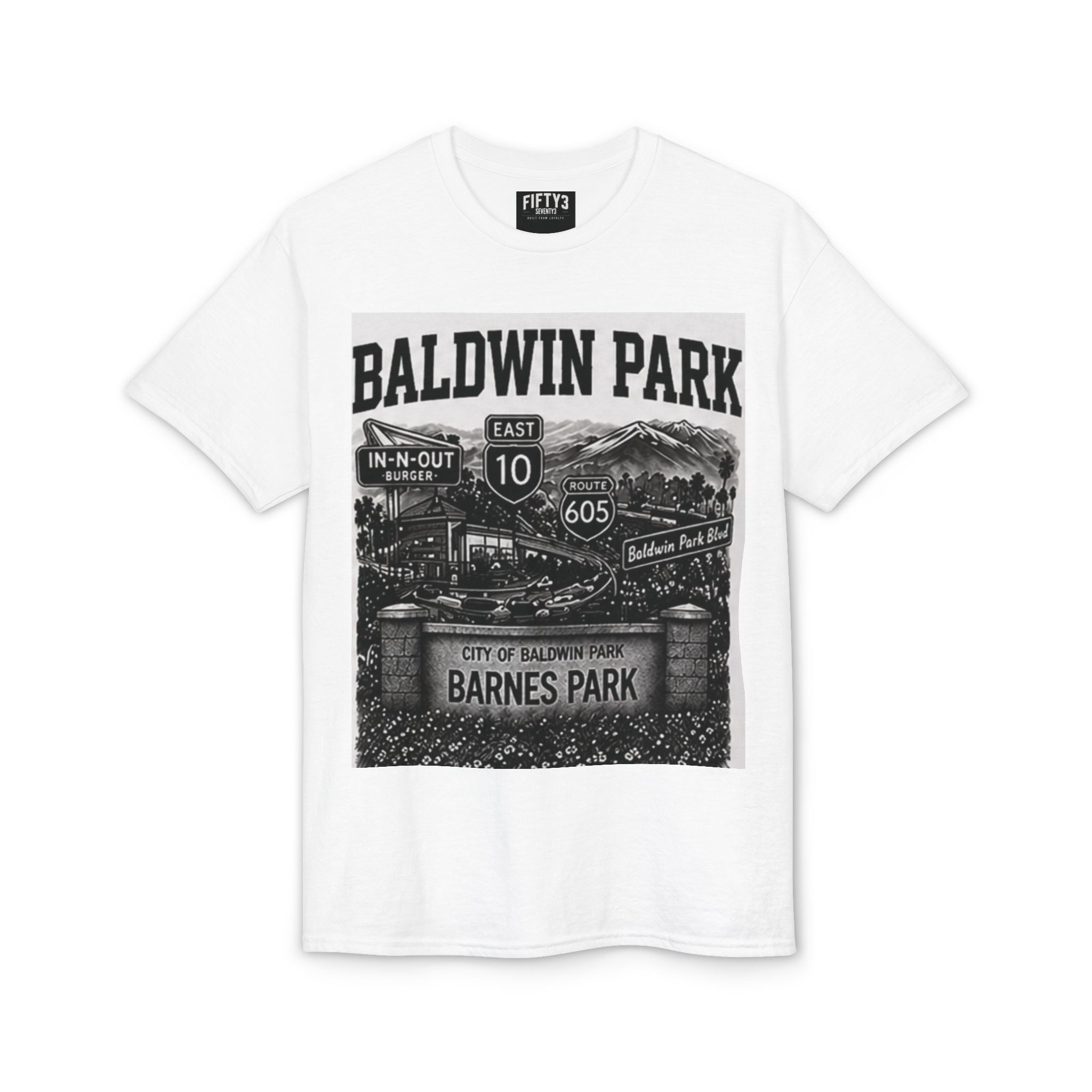 Baldwin Park 10/605 FWY T-Shirt — UNISEX WHITE TSHIRT